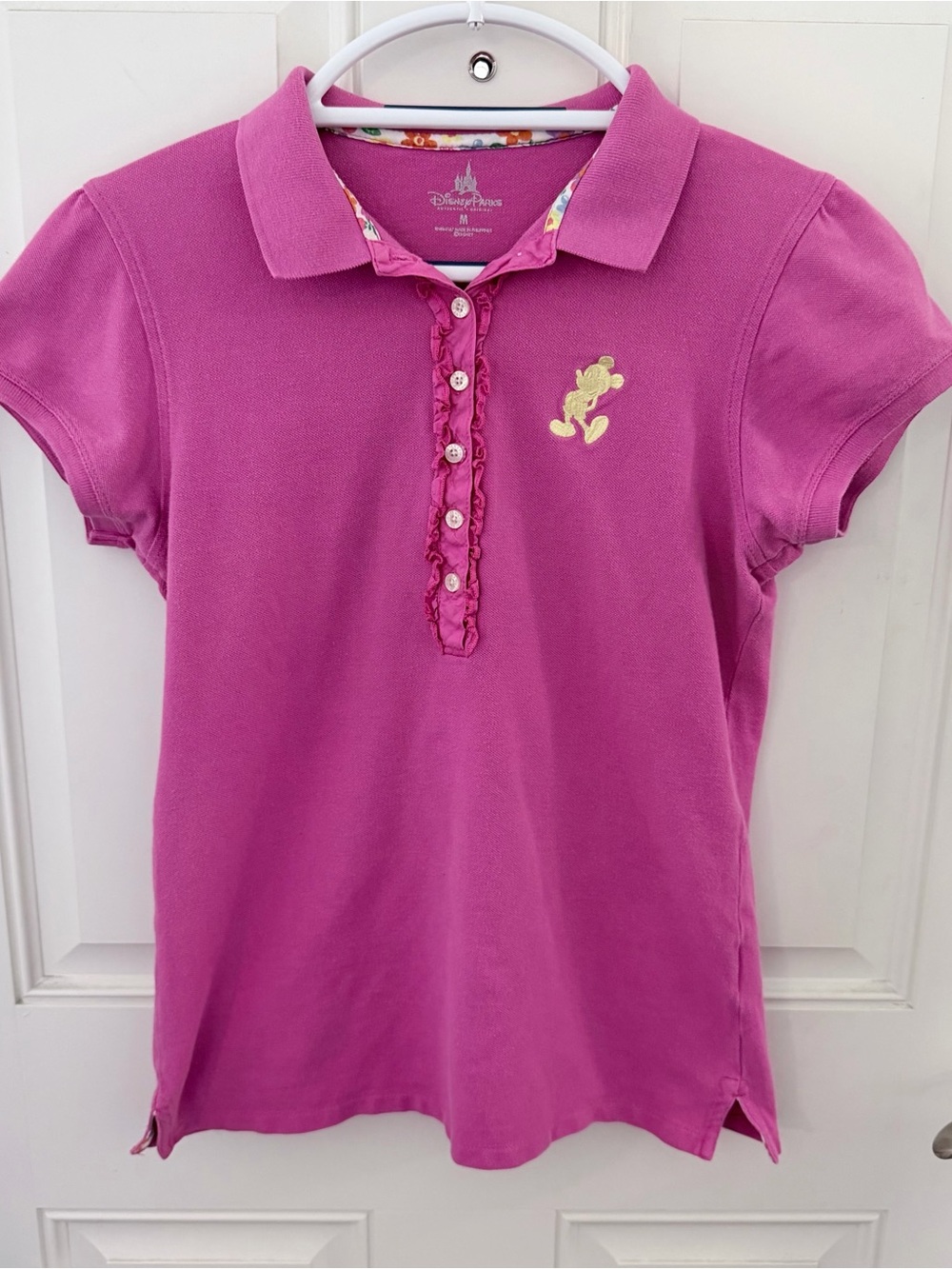 Disney Parks Polo Top M | Pink Mickey Mouse